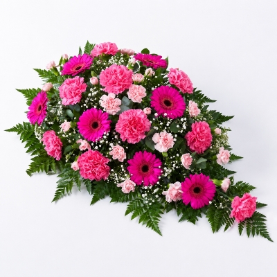 Carnation and Germini Teardrop Spray   Pink *
