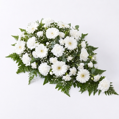 Carnation and Germini Teardrop Spray   White *