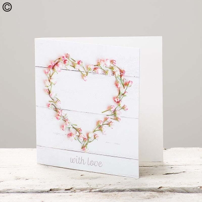With Love Flower Heart Greetings Card