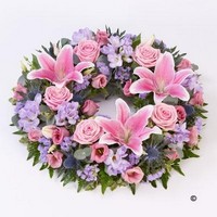 Rose and Lily Wreath   Pink and Lilac *