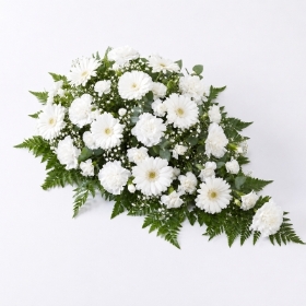 Carnation and Germini Teardrop Spray   White *