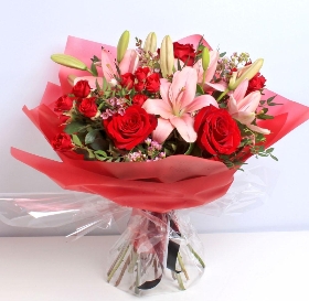 Strawberry Sweetheart Hand tied