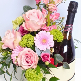 Magnificent Mix Hatbox with Sparkling Rose
