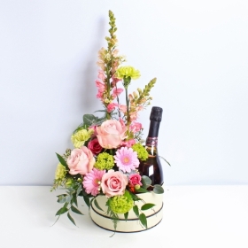 Magnificent Mix Hatbox with Sparkling Rose