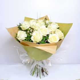 White Rose Sympathy Hand tied