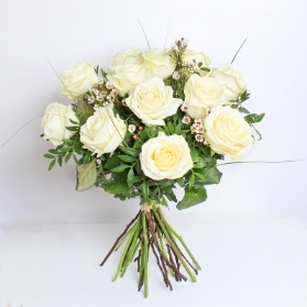 White Rose Sympathy Hand tied